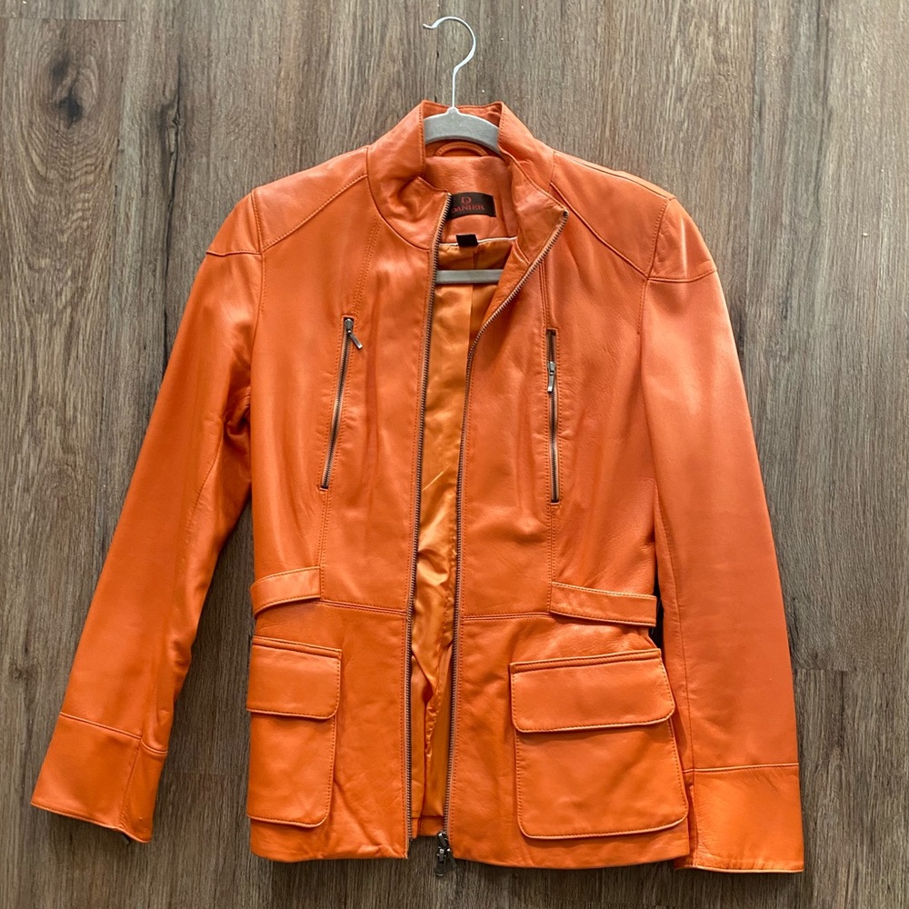 Danier Orange Butter Leather Jacket